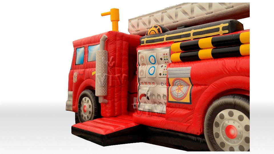 Active Center Fire truck with slide commercial inflatable active center