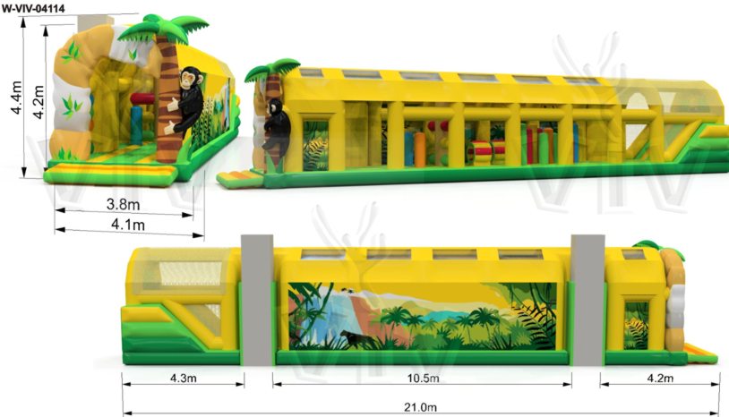 Active Center Tunnel 21 x 3,8 m commercial inflatable active center