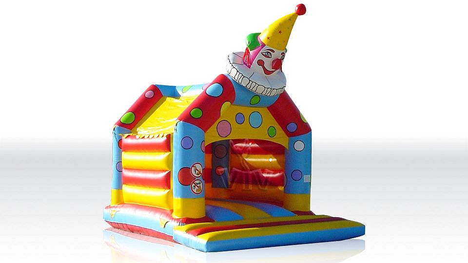 Clown 5 x 4 m with roof and figures commercial inflatable bounce