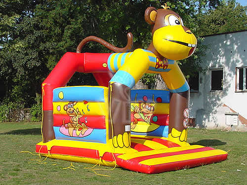 Monkey roofed inflatable bounce