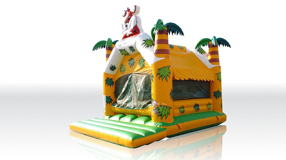 Jungle pool - with roof & palms & figure 5 x 4 (balls sold separately) commercial inflatable bounce