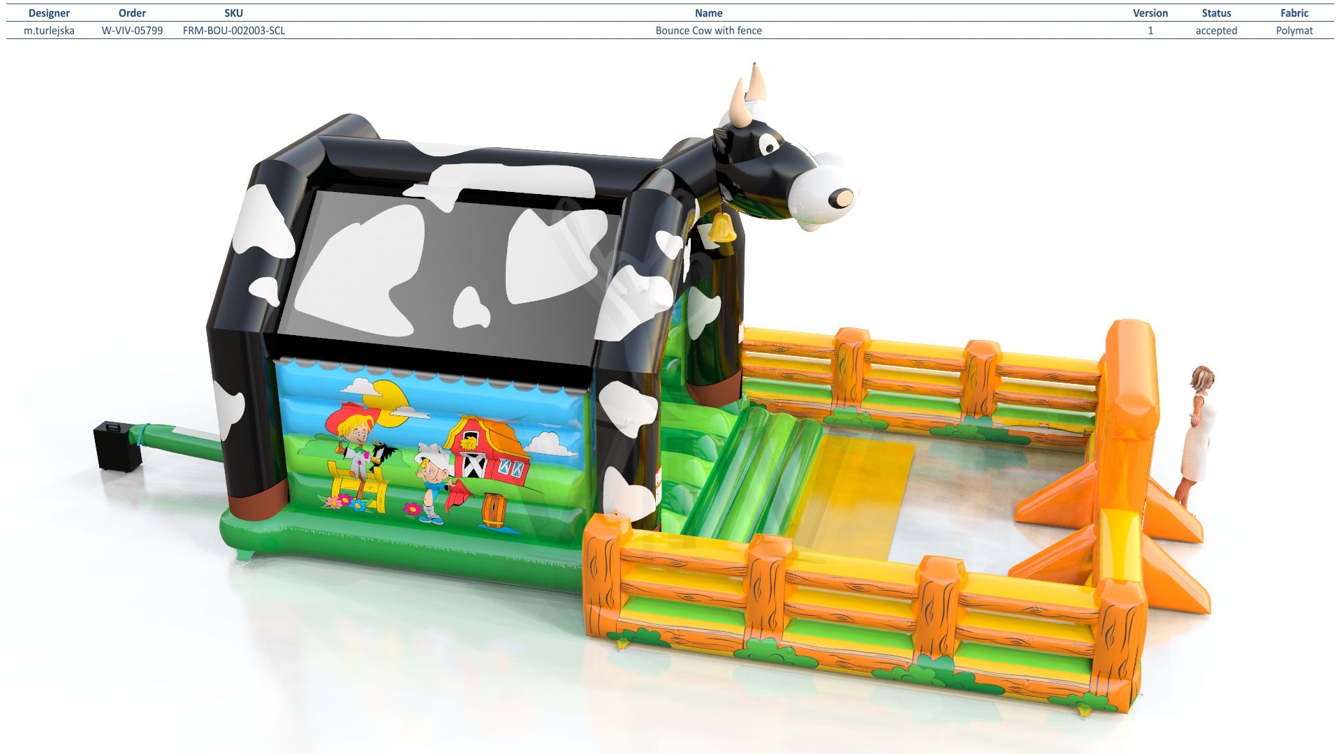 Bounce Cow with fence commercial inflatable bounce