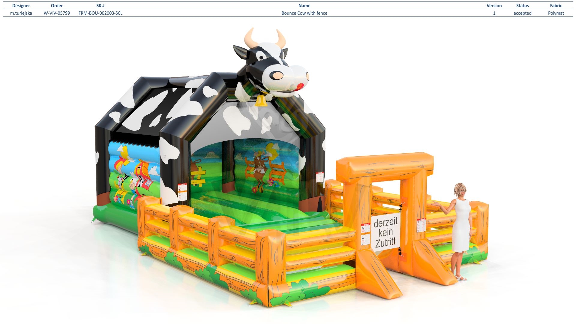 Bounce Cow with fence commercial inflatable bounce