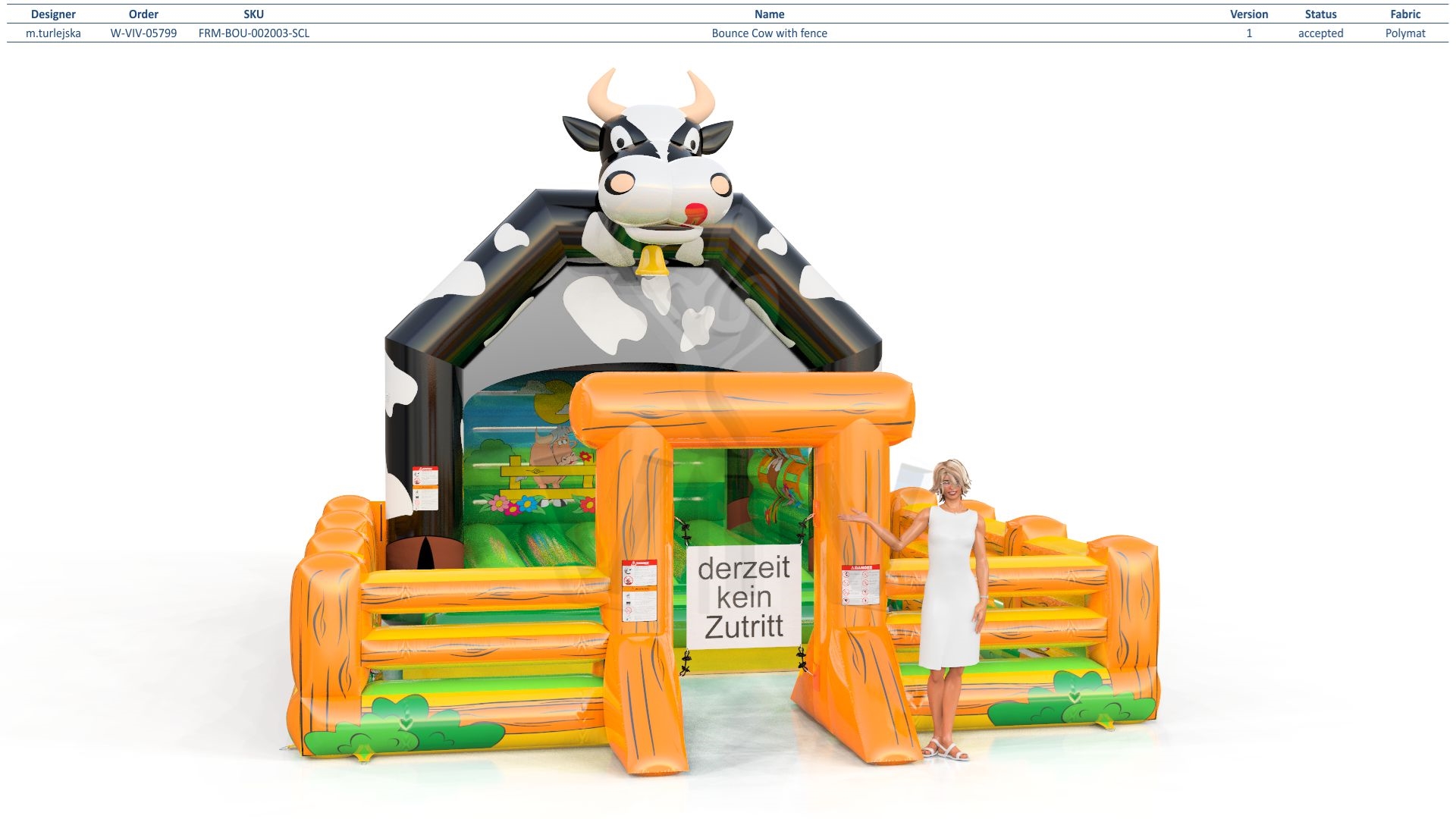 Bounce Cow with fence commercial inflatable bounce