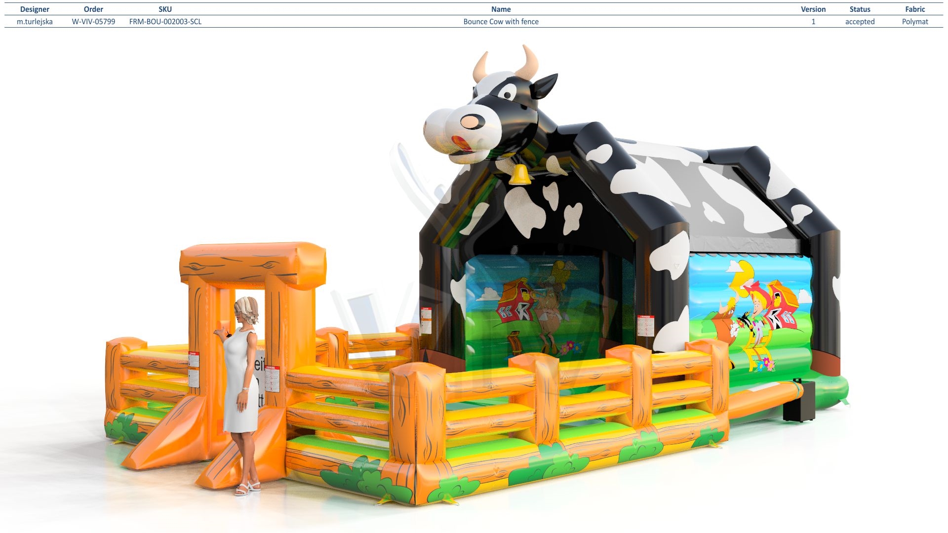 Bounce Cow with fence commercial inflatable bounce