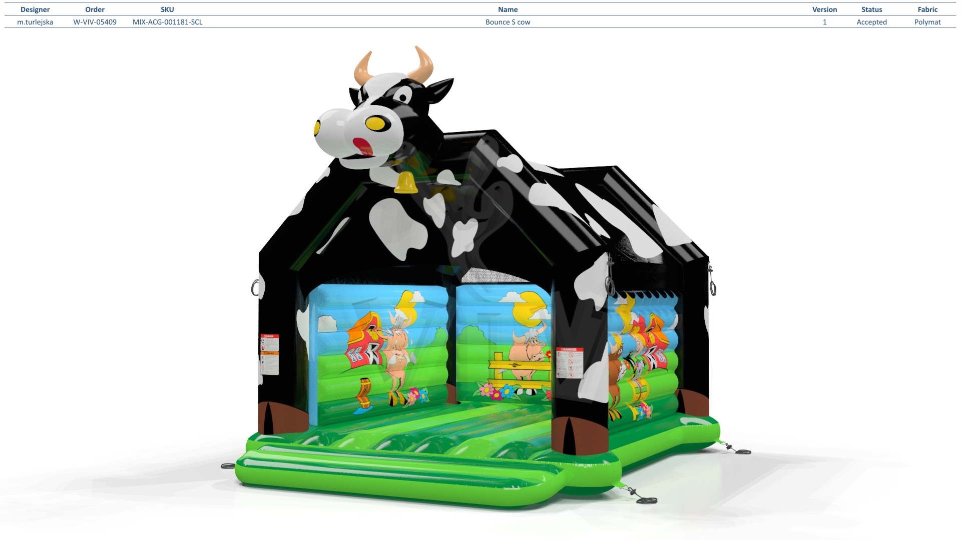 Bounce Cow with roof commercial inflatable bounce