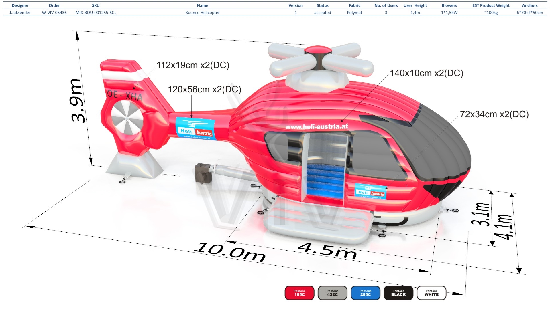 Bounce Helicopter commercial inflatable bounce