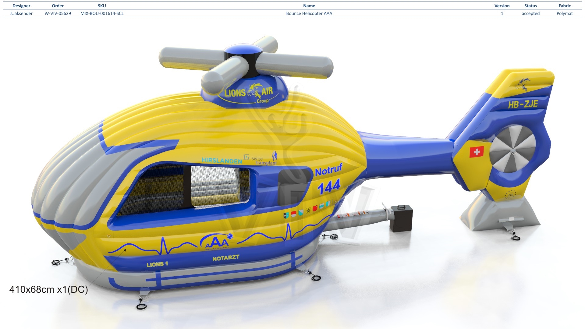 Bounce Helicopter AAA commercial inflatable bounce