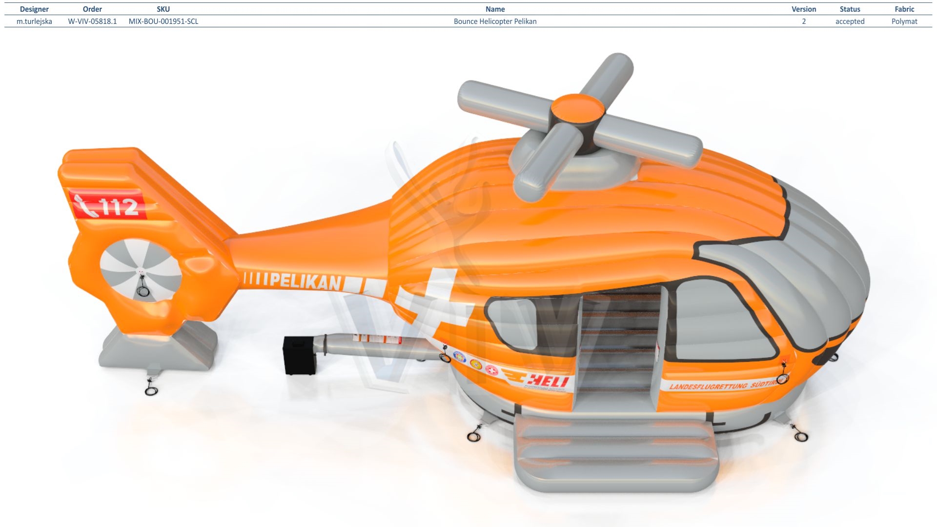 Bounce Helicopter Pelikan commercial inflatable bounce