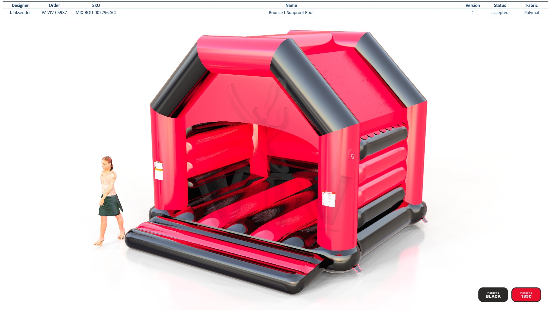 Bounce L with roof commercial inflatable bounce