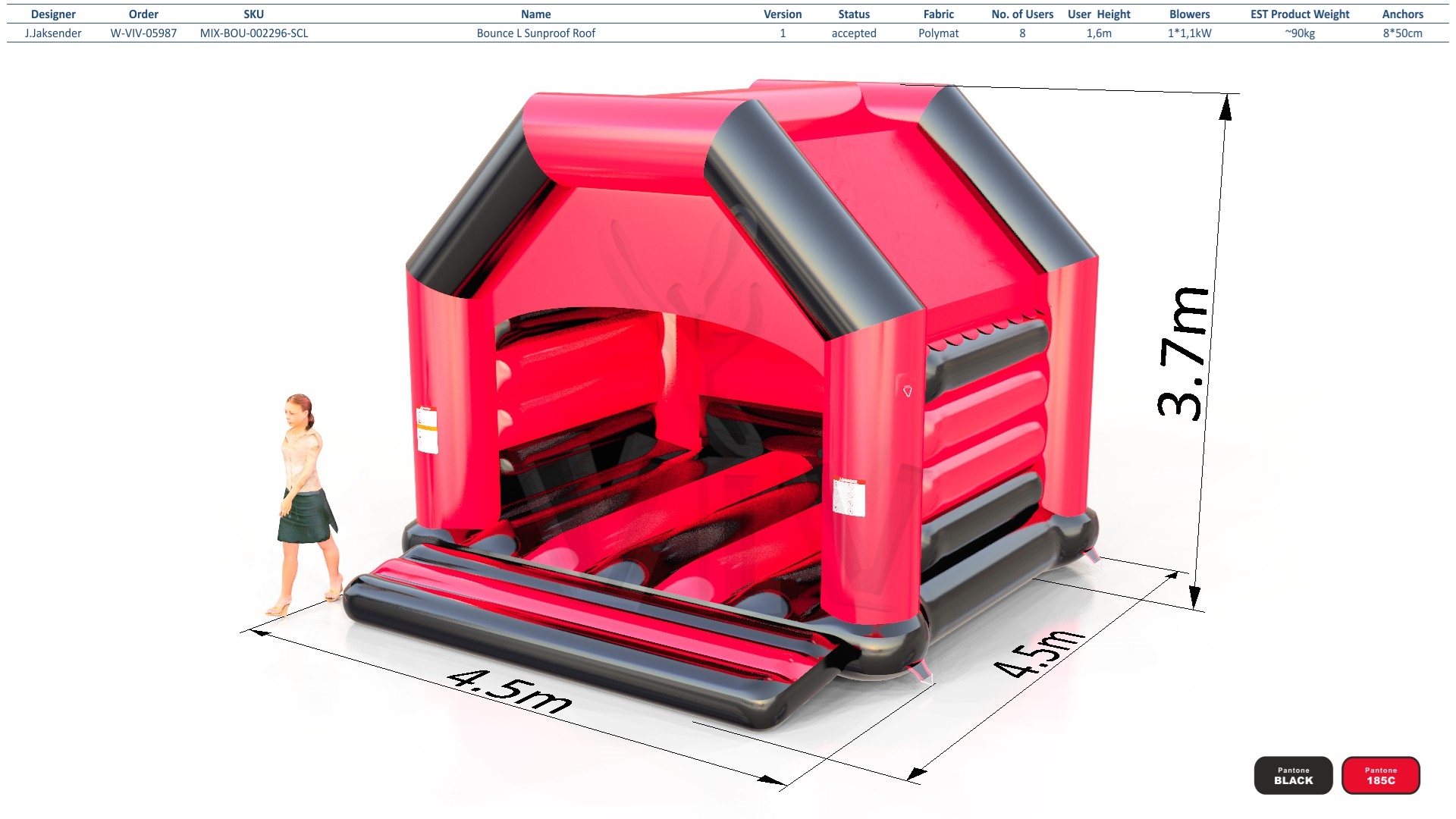 Bounce L with roof commercial inflatable bounce