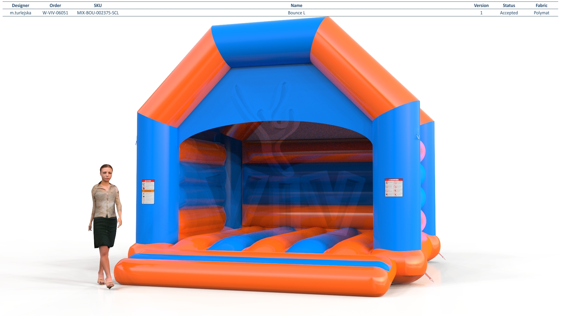 Bounce L with roof commercial inflatable bounce