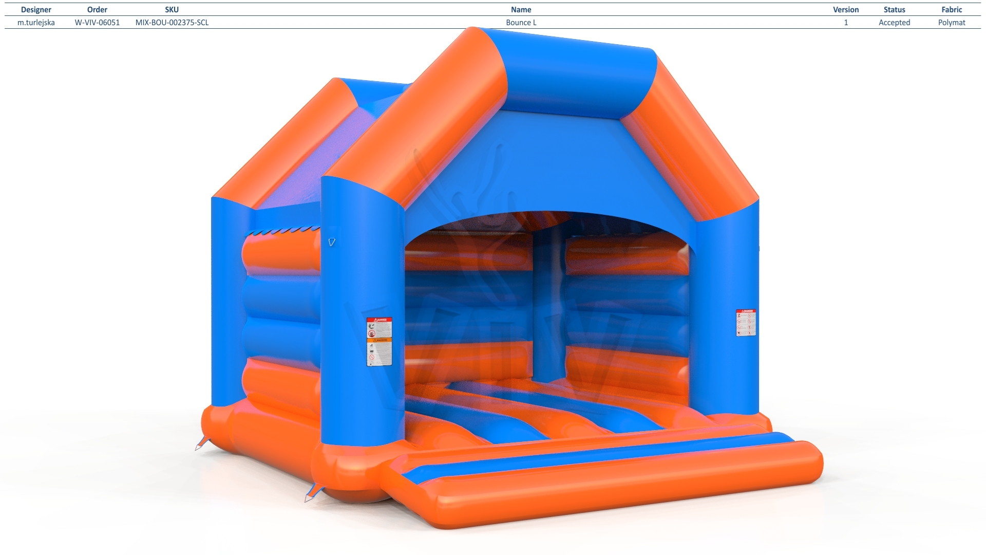 Bounce L with roof commercial inflatable bounce