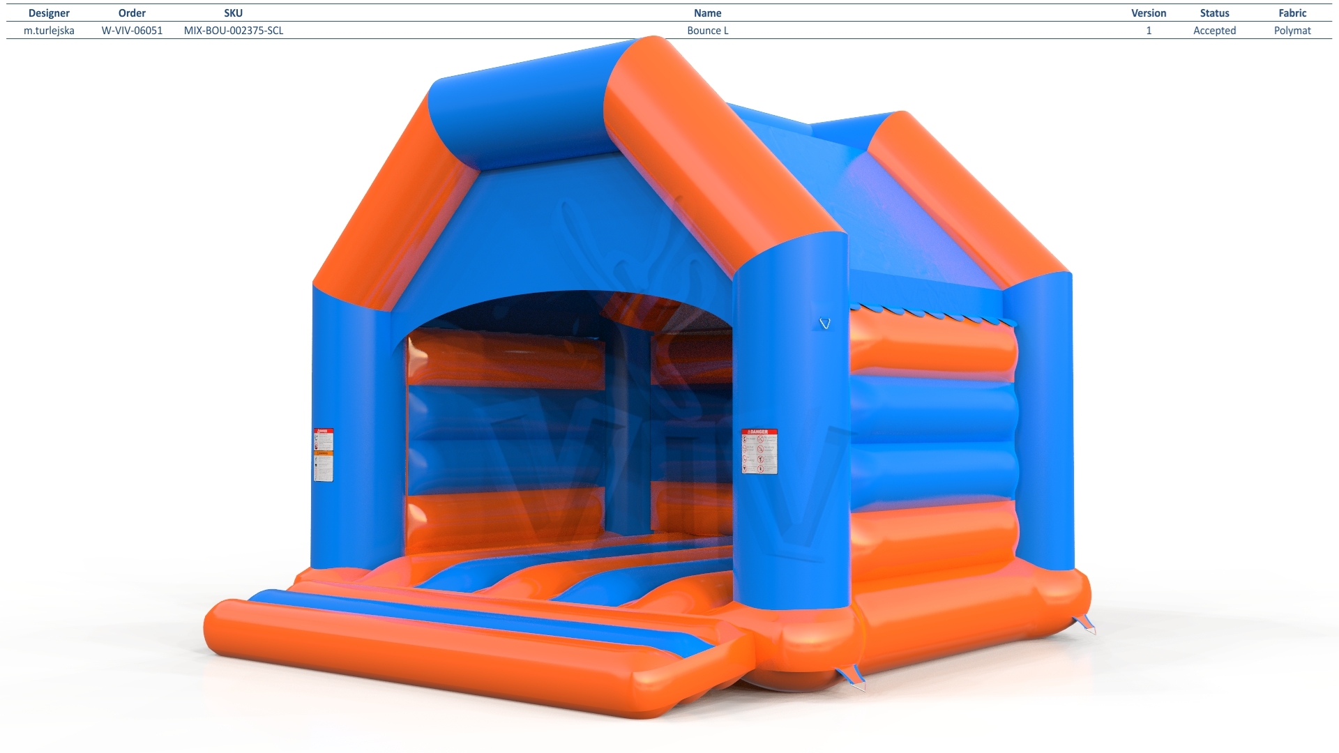 Bounce L with roof commercial inflatable bounce