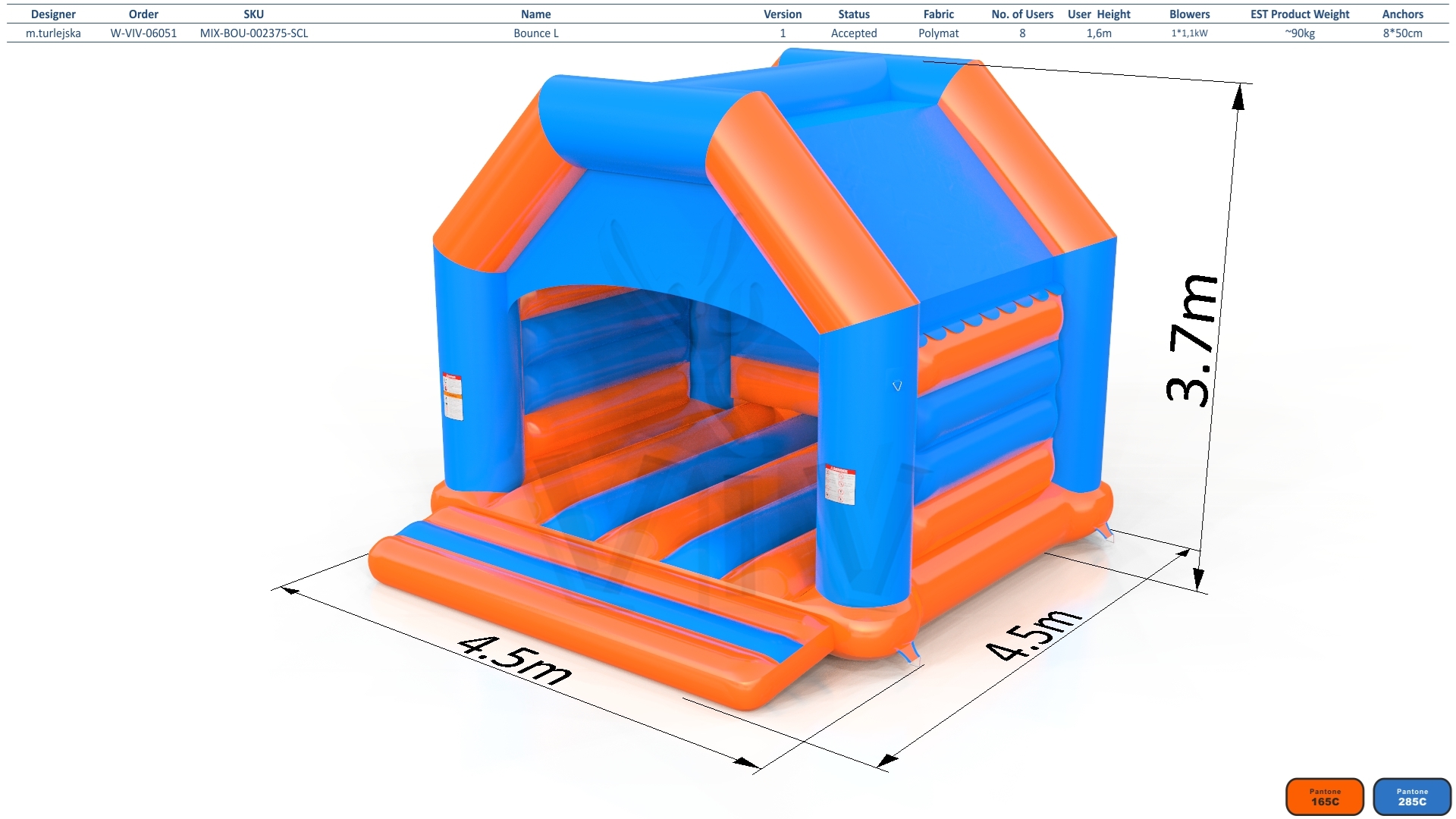 Bounce L with roof commercial inflatable bounce