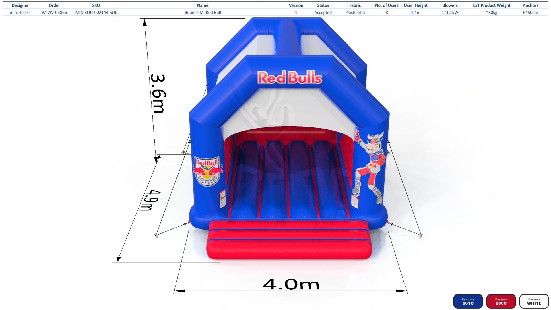 Bounce M Red Bull commercial inflatable bounce