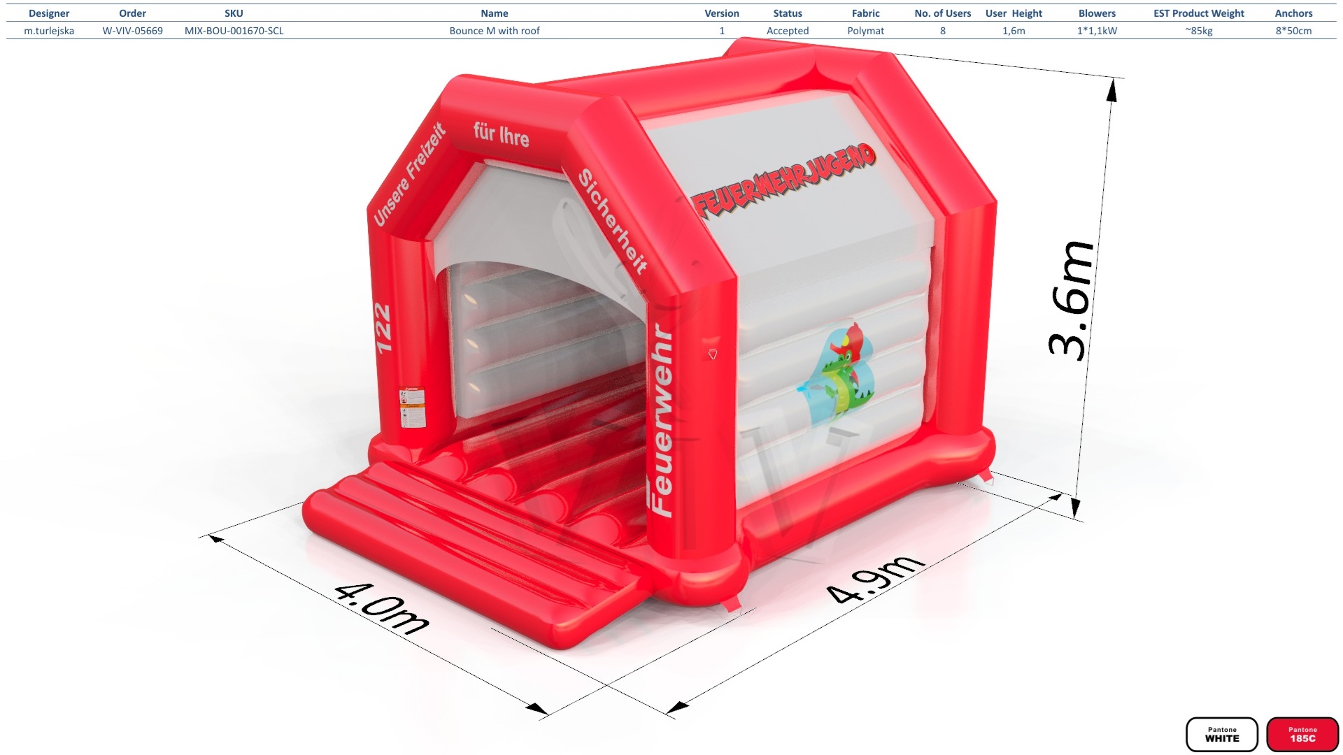 Bounce M with roof commercial inflatable bounce