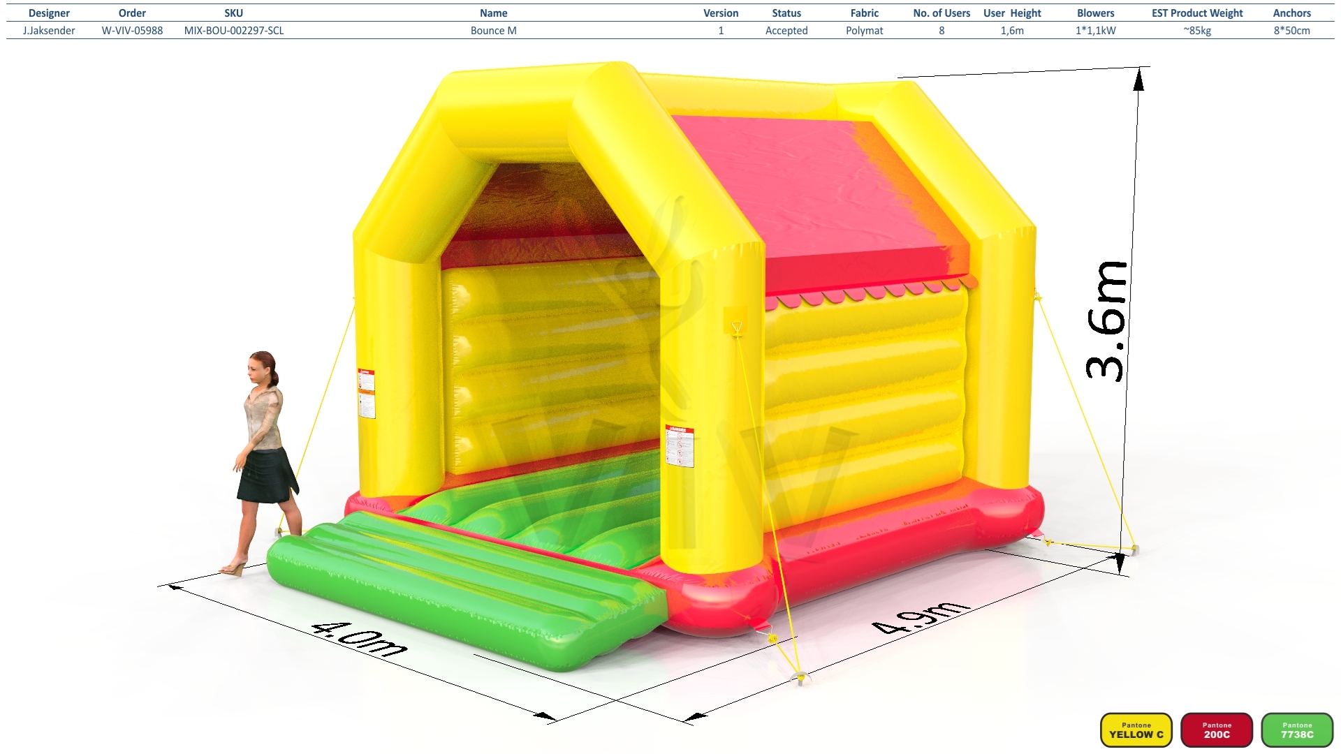 Bounce M with roof commercial inflatable bounce