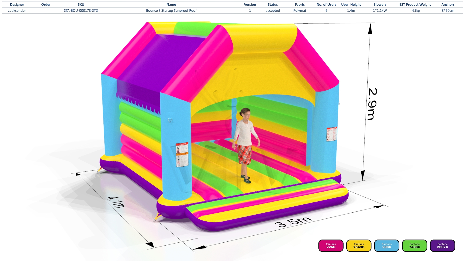 Bounce Startup S (sunproof roof) commercial inflatable bounce
