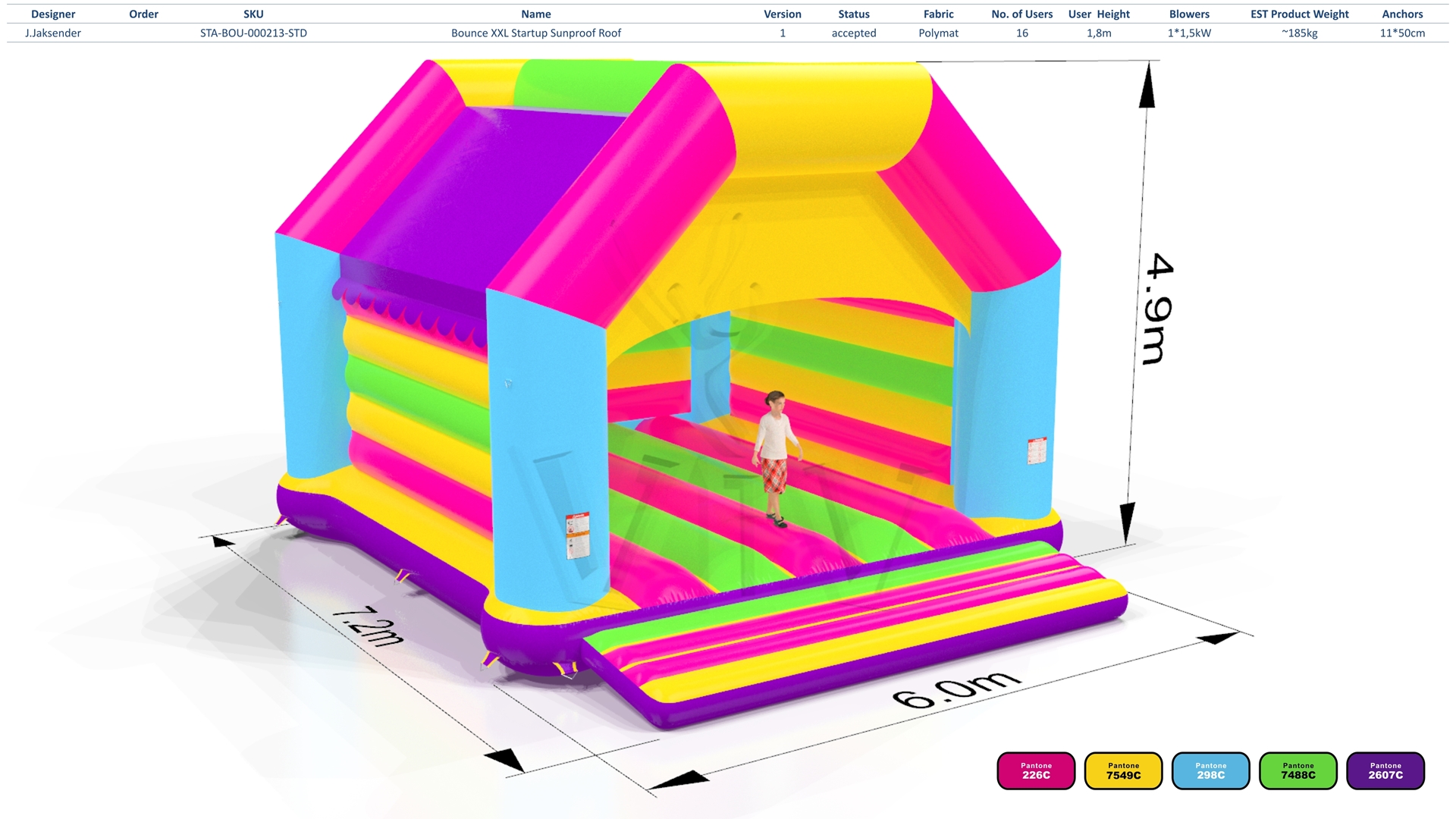 Bounce Startup XXL (sunproof roof) commercial inflatable bounce