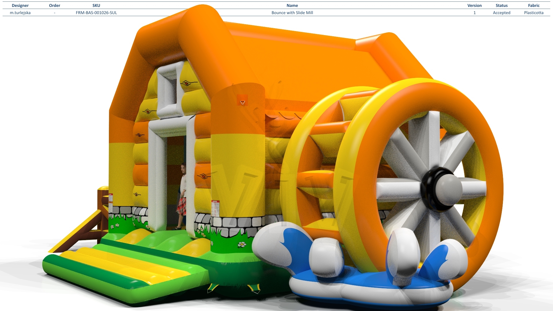 Bounce with slide Mill commercial inflatable bounce