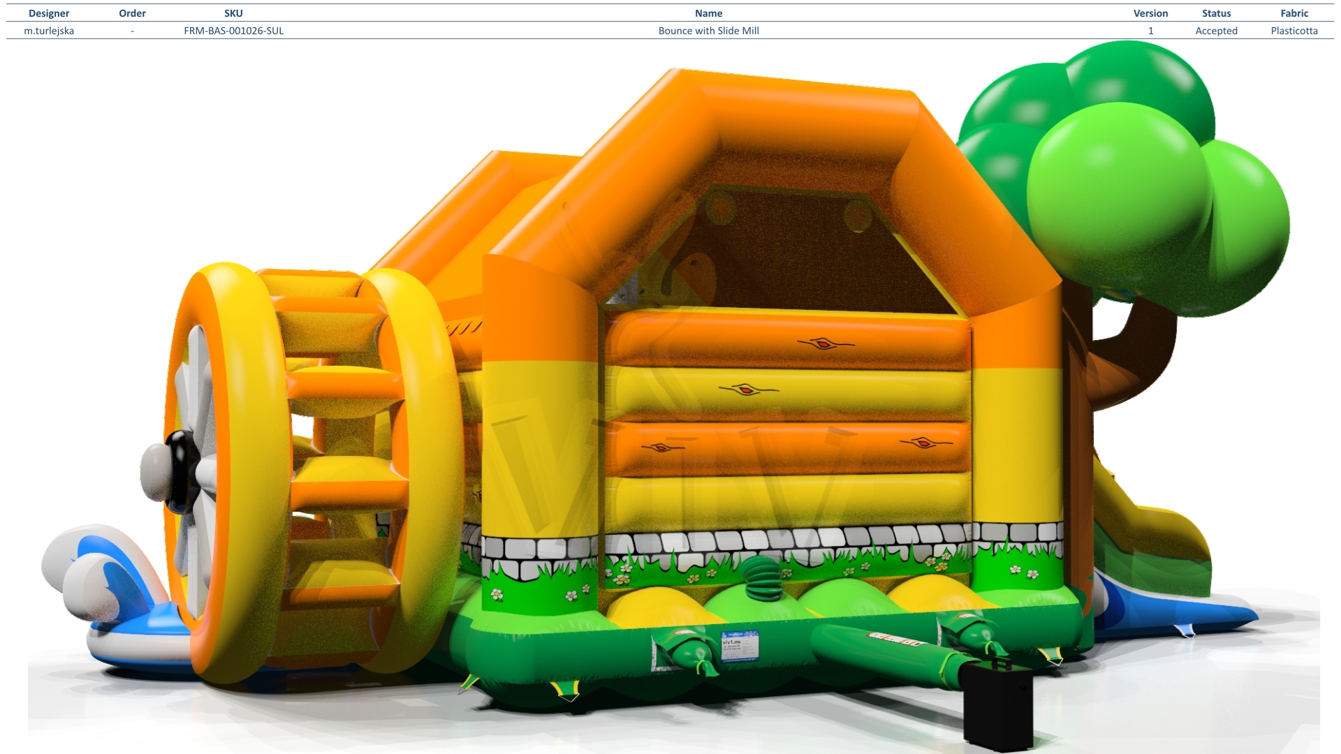 Bounce with slide Mill commercial inflatable bounce
