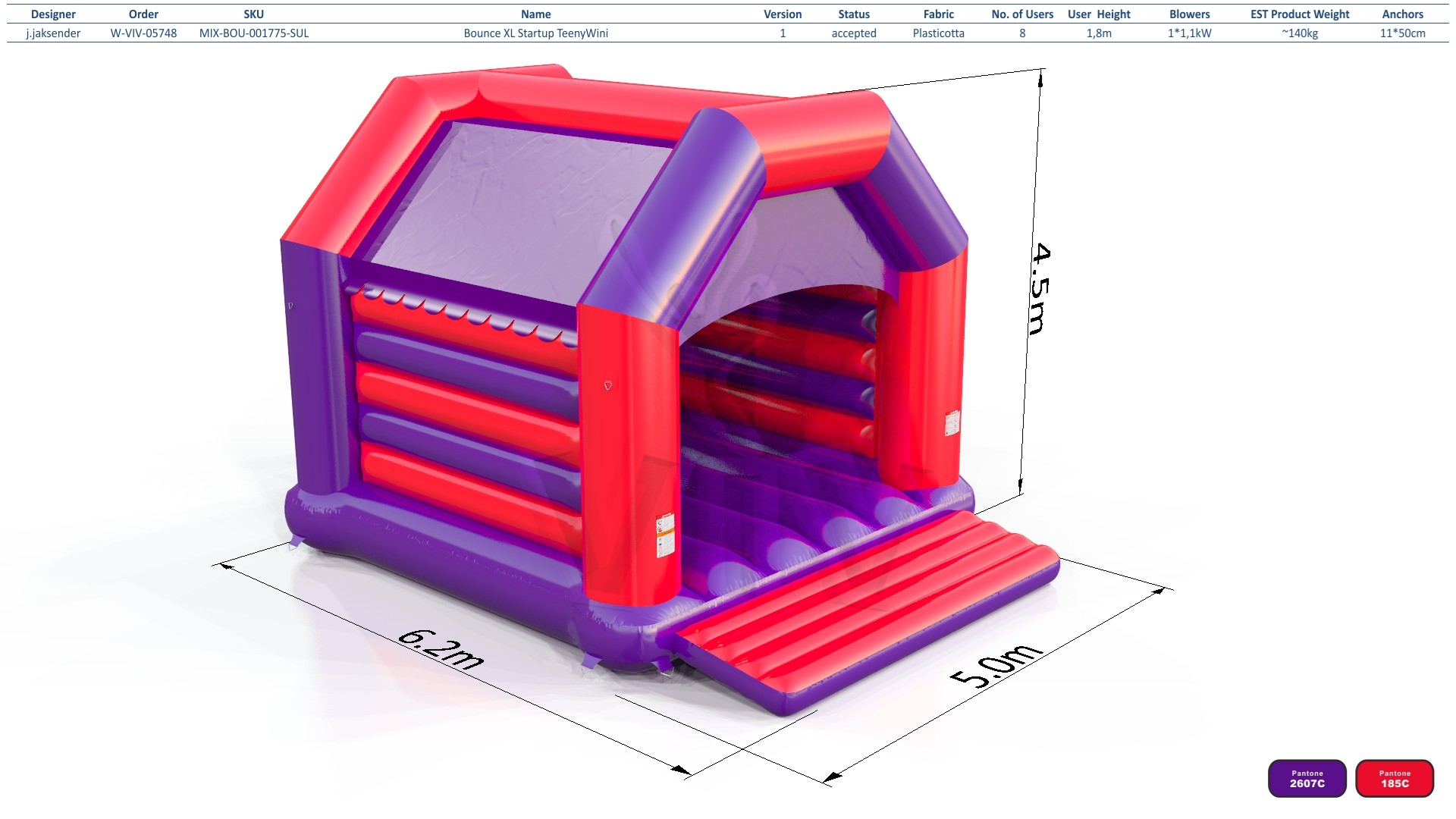 Bounce XL with roof commercial inflatable bounce