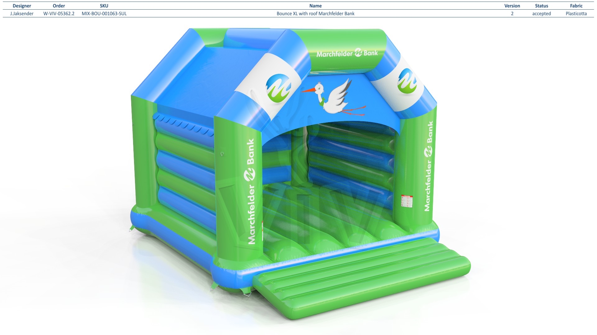 Bounce XL with roof Marchfelder Bank commercial inflatable bounce