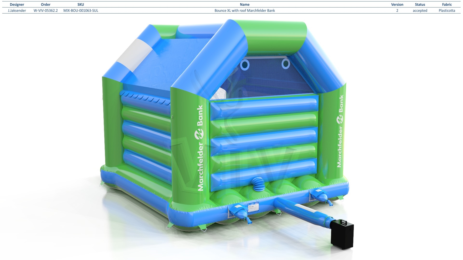 Bounce XL with roof Marchfelder Bank commercial inflatable bounce