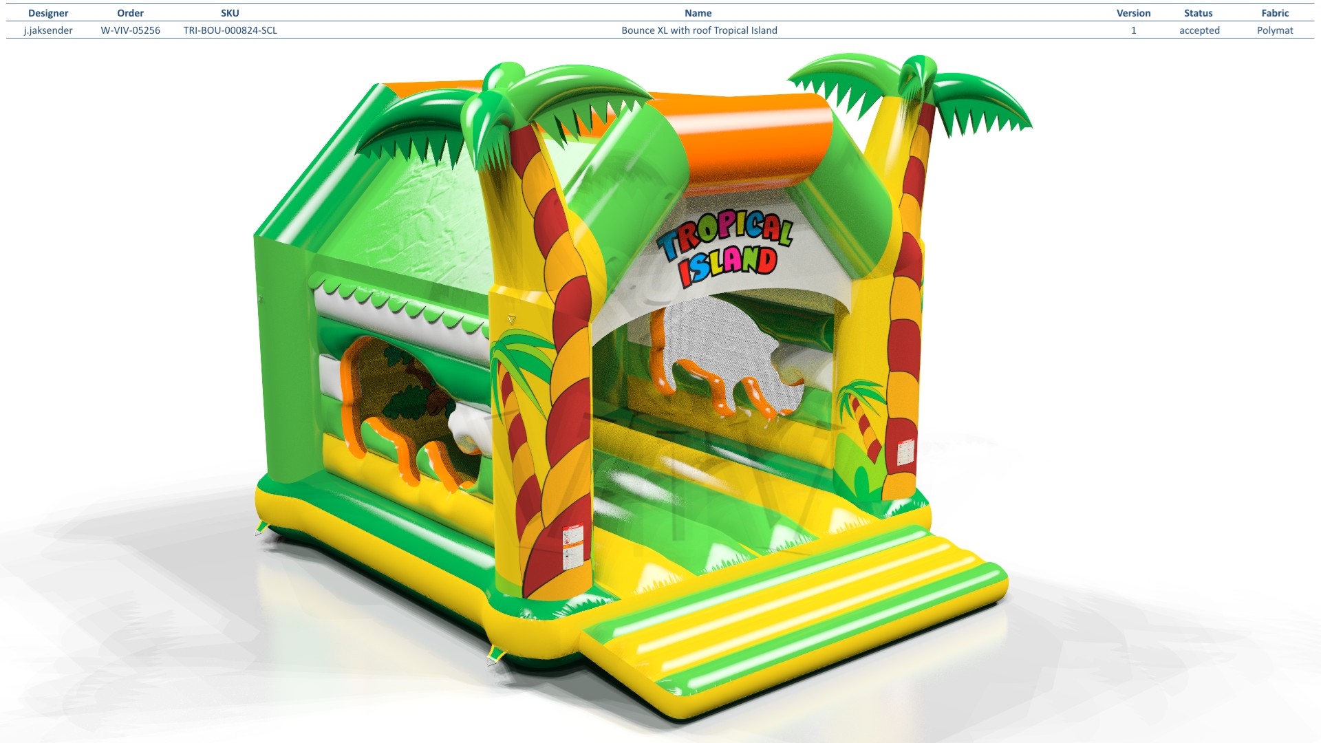 Bounce XL with roof Tropical Islands commercial inflatable bounce