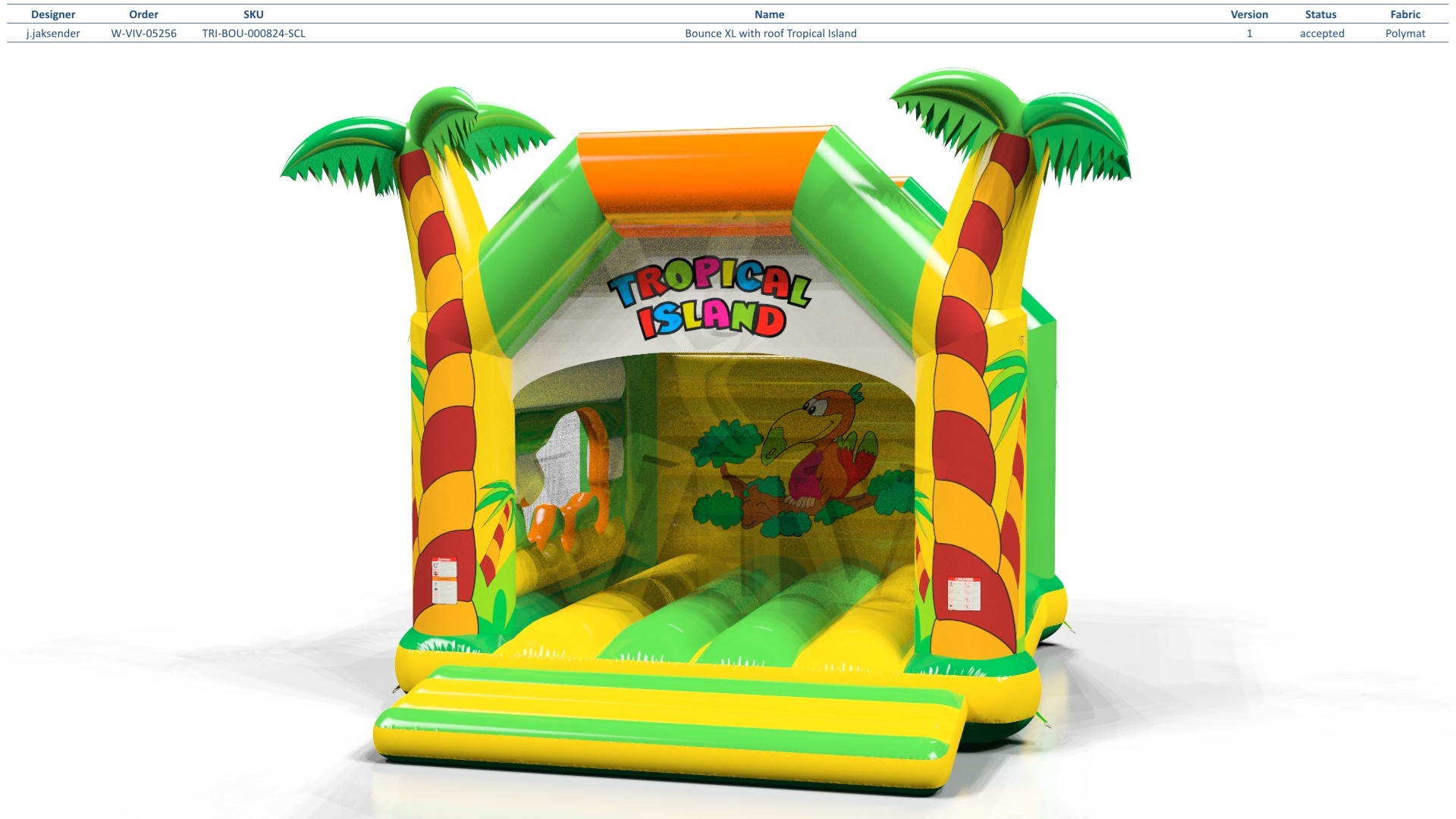 Bounce XL with roof Tropical Islands commercial inflatable bounce