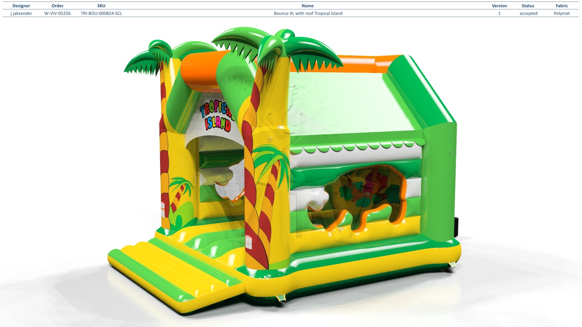 Bounce XL with roof Tropical Islands commercial inflatable bounce