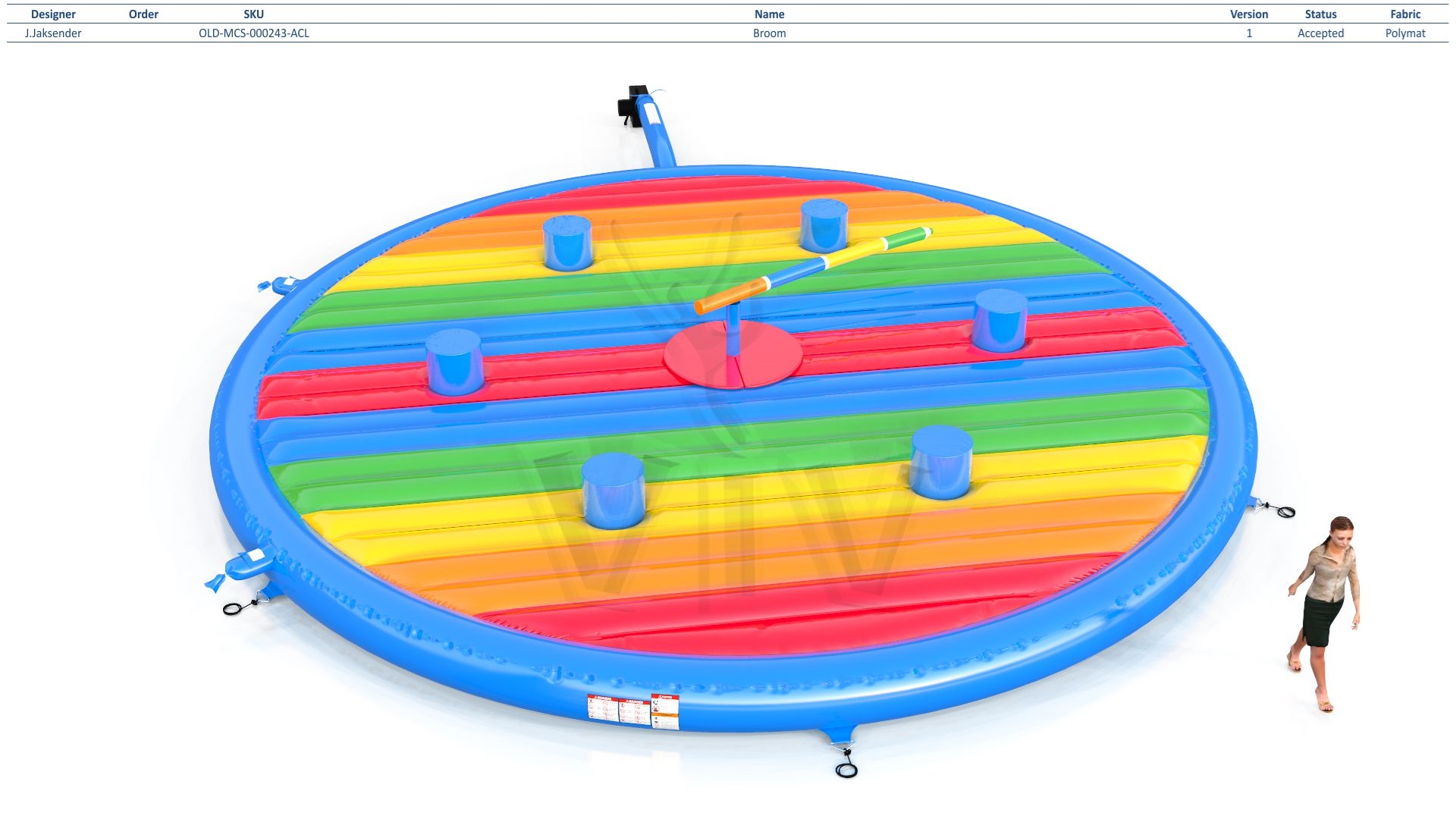 Broom Basic Single - set (6 places) commercial mechanical broom attraction