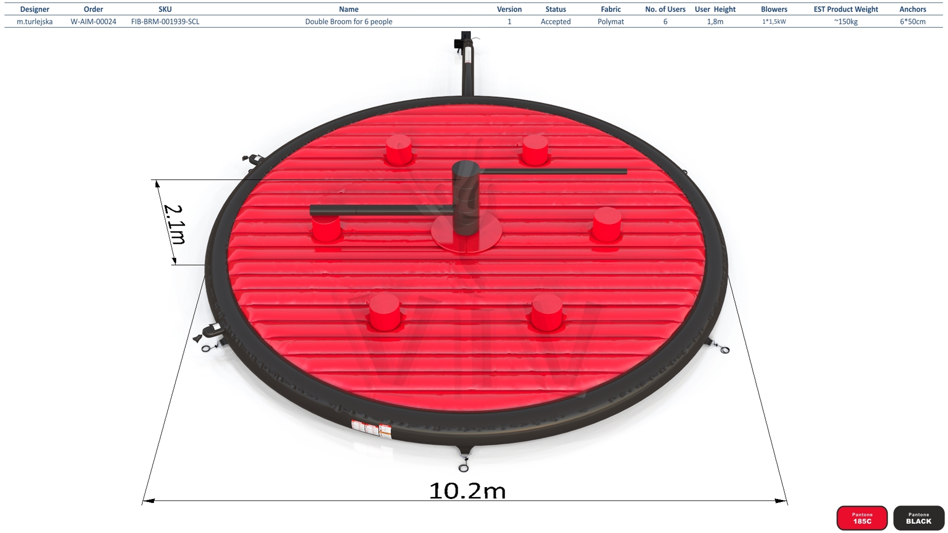 Double Broom for 6 people commercial mechanical broom attraction