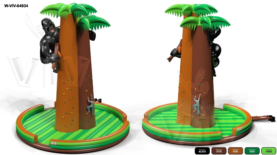Climbing mountain with Gorilla 11,0 x 11,0 x 12,0 m commercial custom inflatable