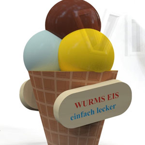 Ice cream in a waffle cone 1,7 x 3 x 0,9 m commercial custom inflatable