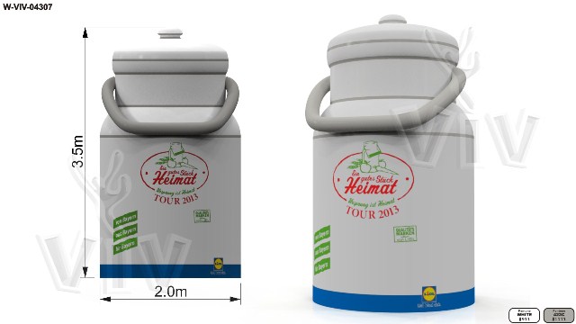 Milk churn 2 x 3,5 m commercial custom inflatable