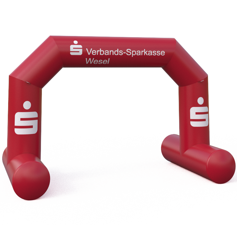 Diagonal self - standing gate "Sparkasse" - Collection Sparkasse commercial promotional inflatable gate