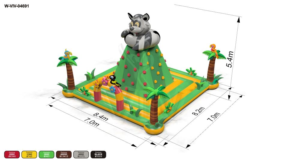 Mountain Lemur 8,2 x 8,4 x 5,4 m commercial inflatable climbing mountain