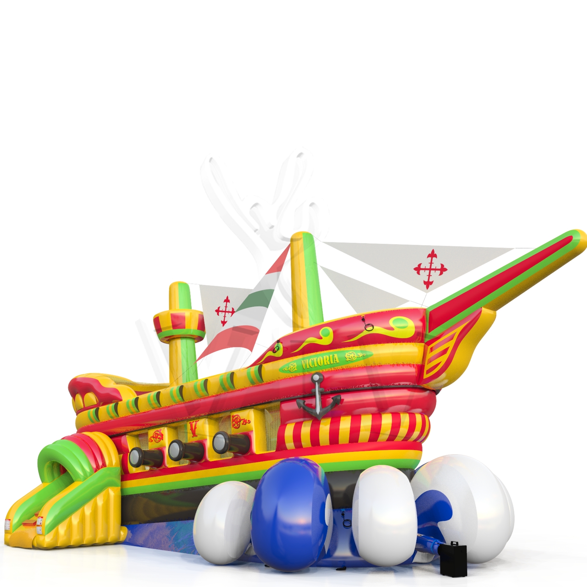 Pirate Ship Victoria with a movable wave (without a trailer) commercial inflatable ship attraction