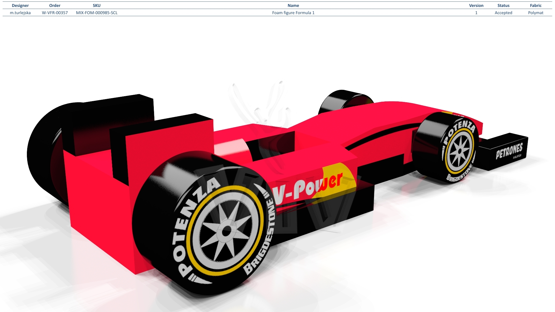 Foam figure Formula 1 commercial inflatable softplay