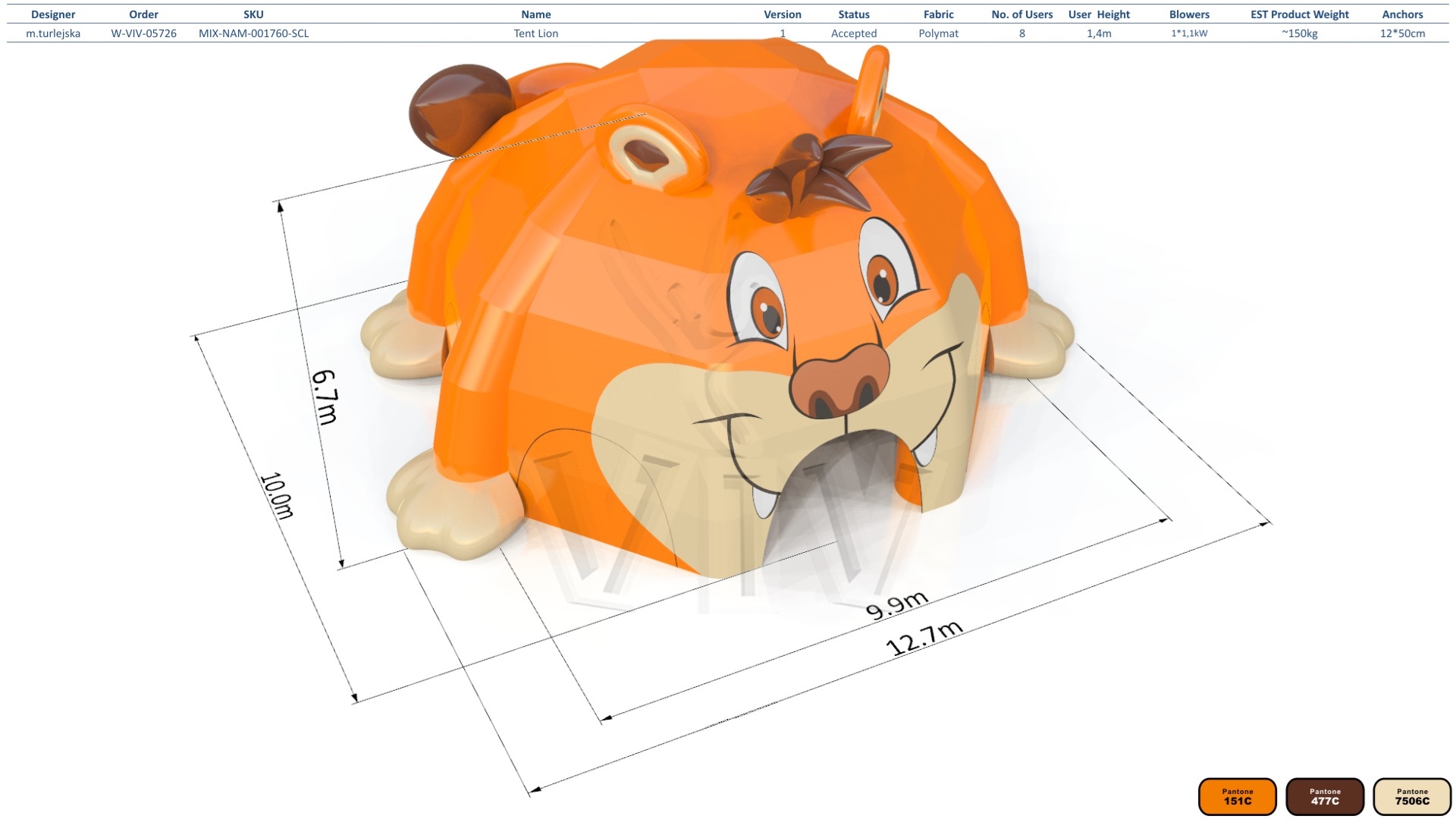 Tent Lion commercial promotional inflatable tent