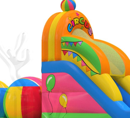 Wipe-out Circus 19,3 x 6,1 x 5,5 m commercial inflatable wipe-out attraction