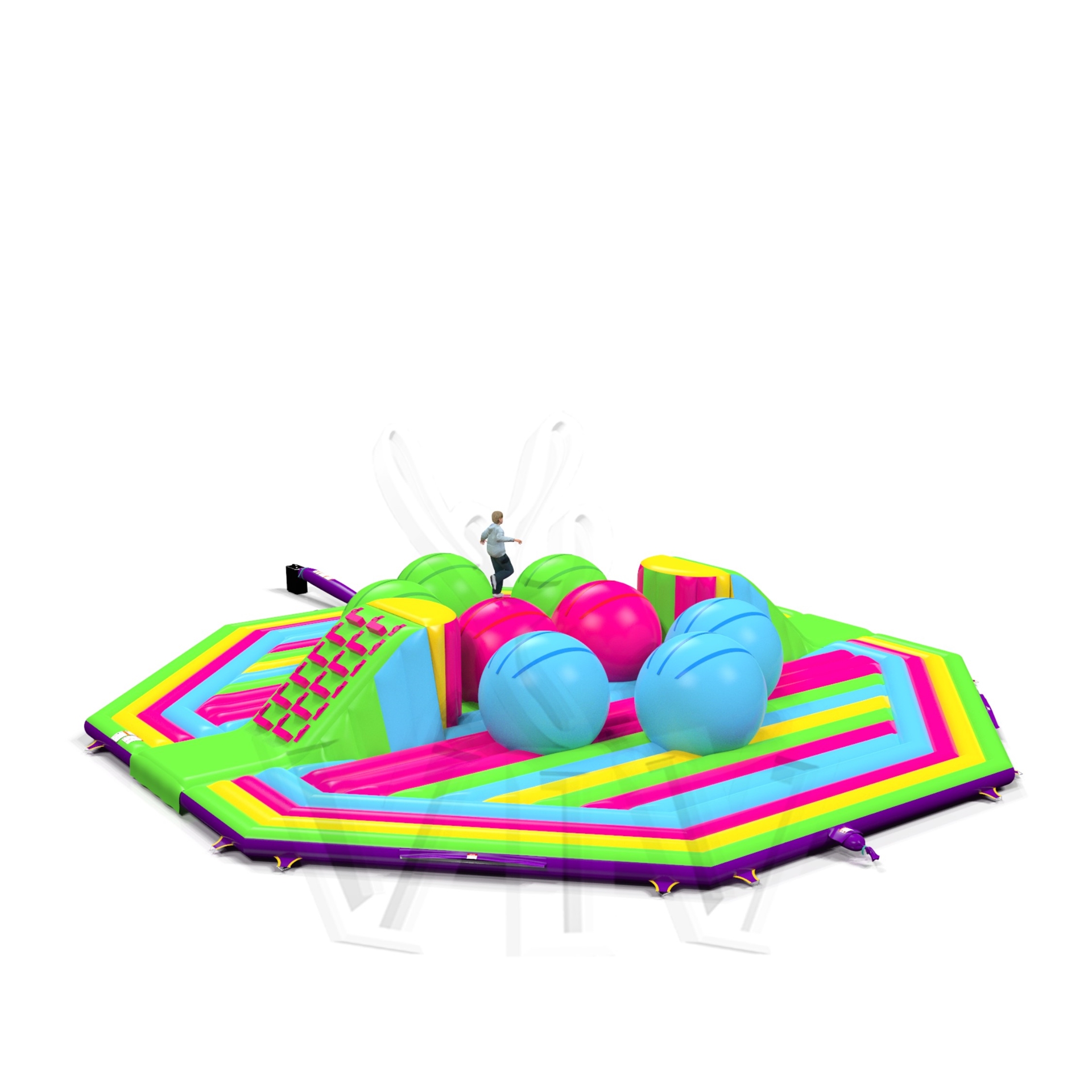 Wipe Out Startup commercial inflatable wipe-out attraction