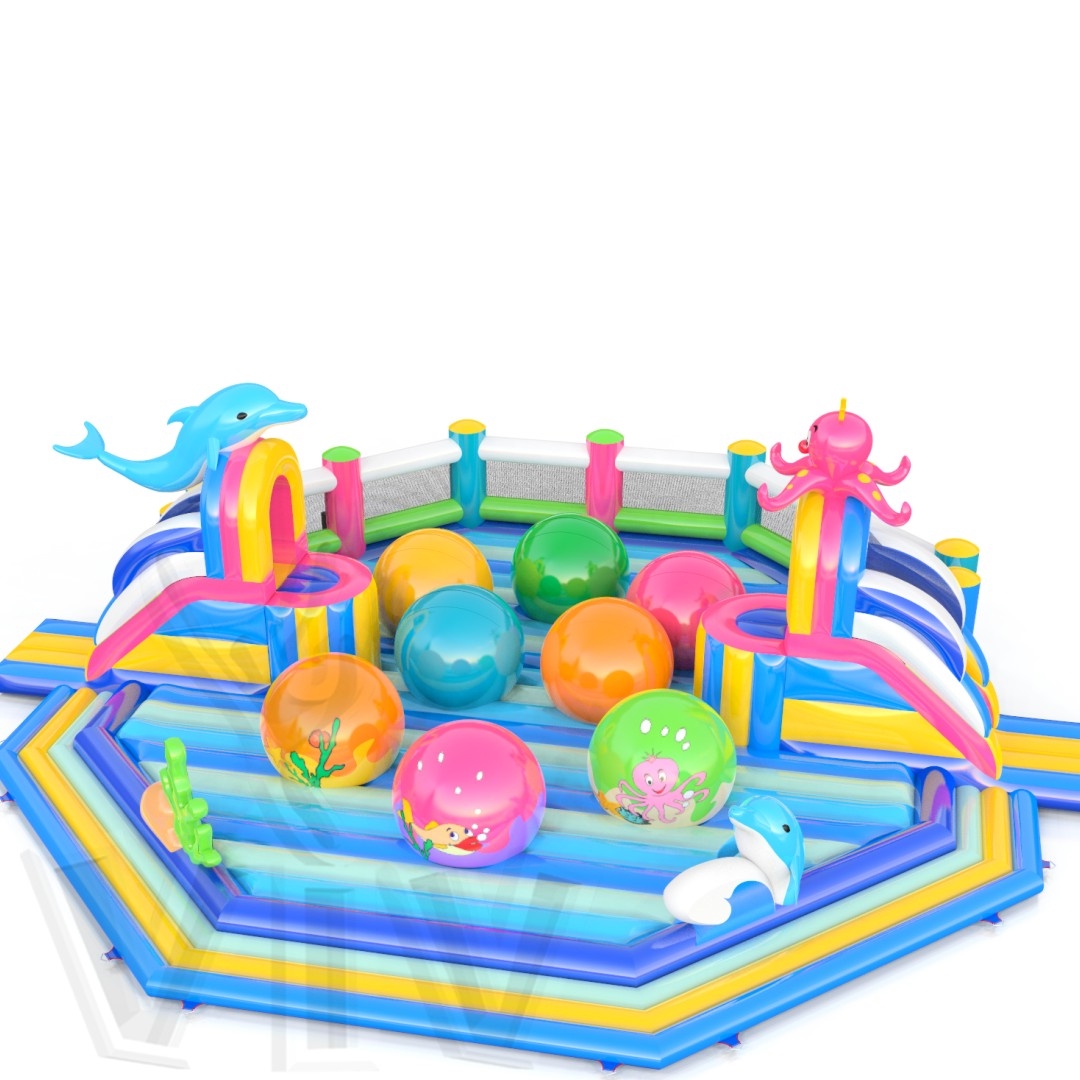 Wipe Out Unterwater World commercial inflatable wipe-out attraction