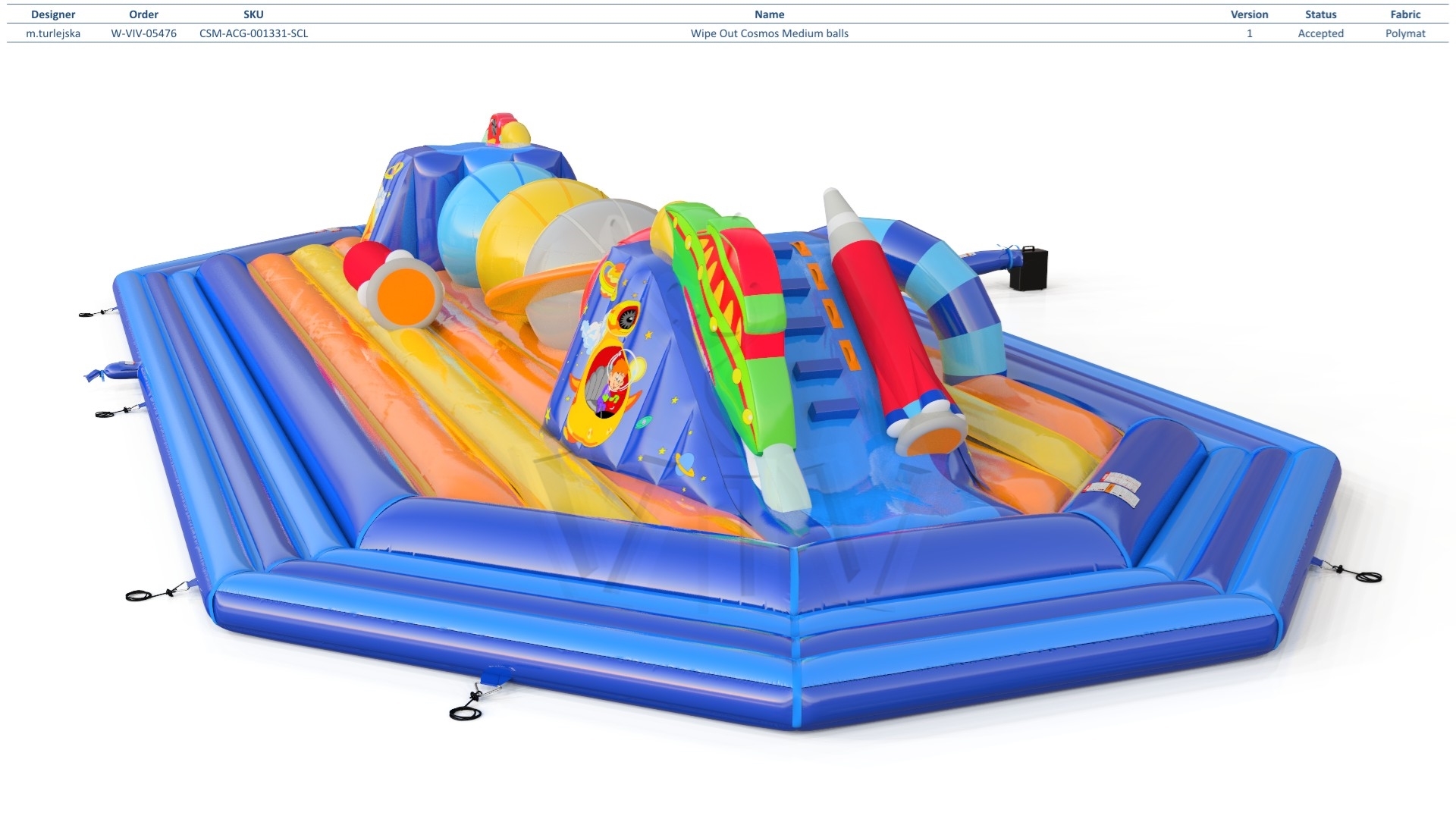 Wipe Out Cosmos commercial inflatable wipe-out attraction