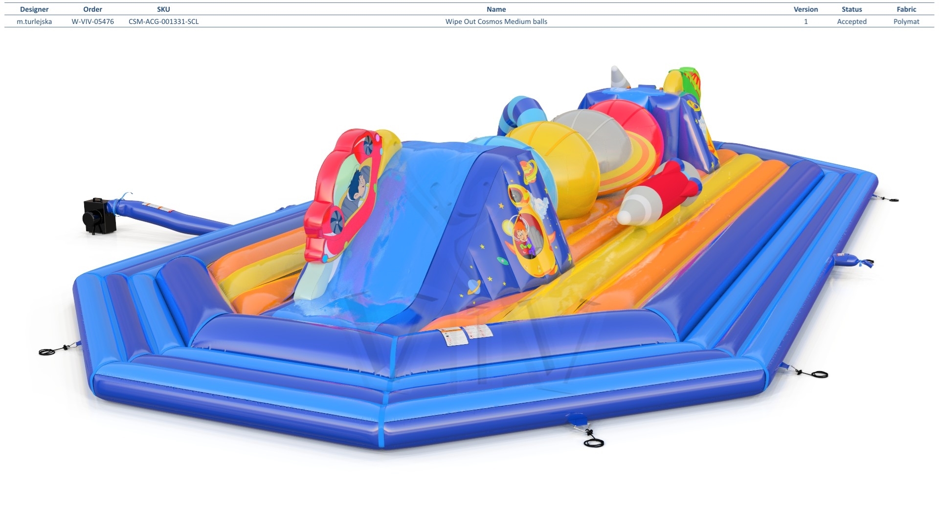 Wipe Out Cosmos commercial inflatable wipe-out attraction