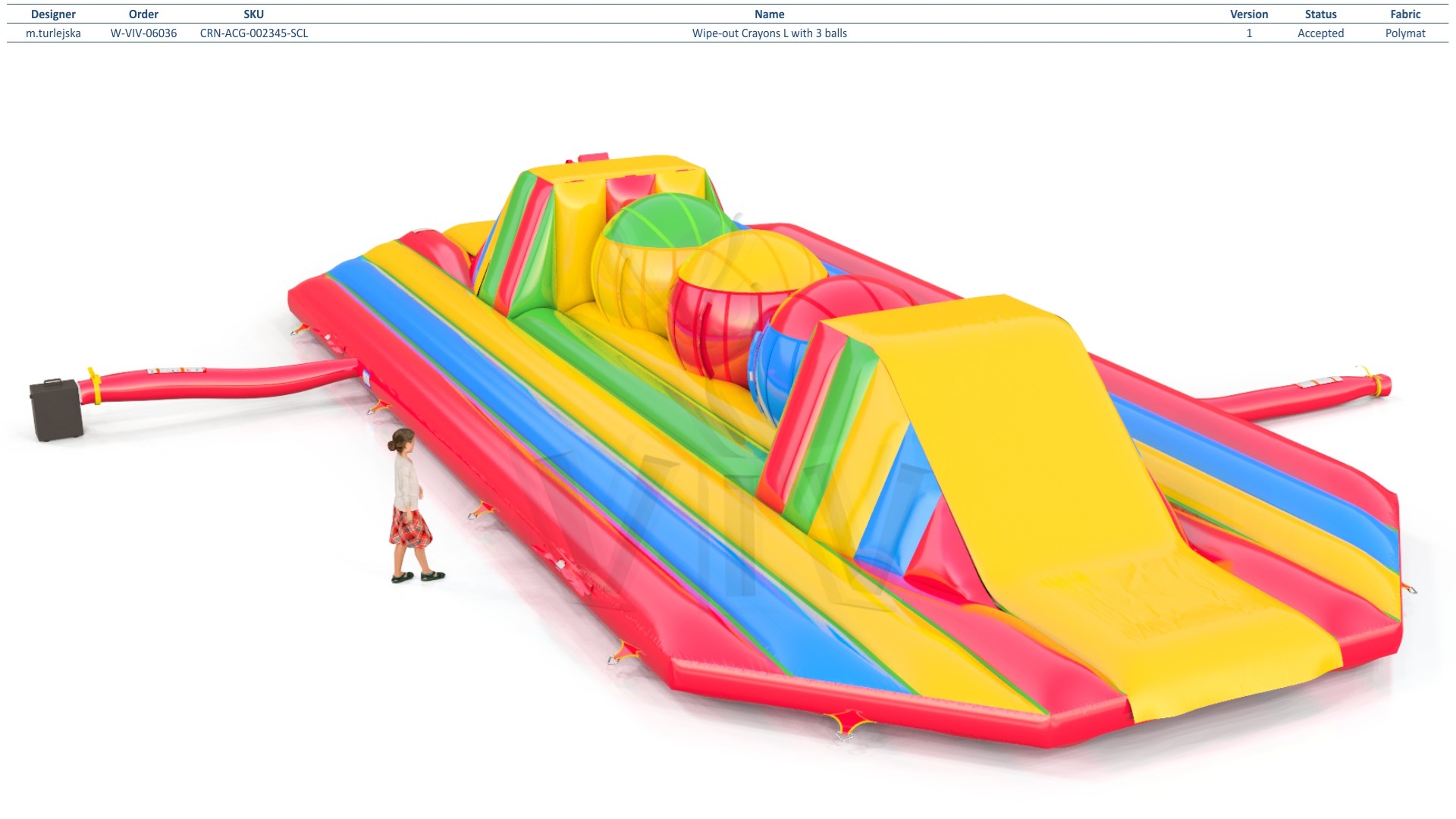 Wipe Out L Crayons commercial inflatable wipe-out attraction