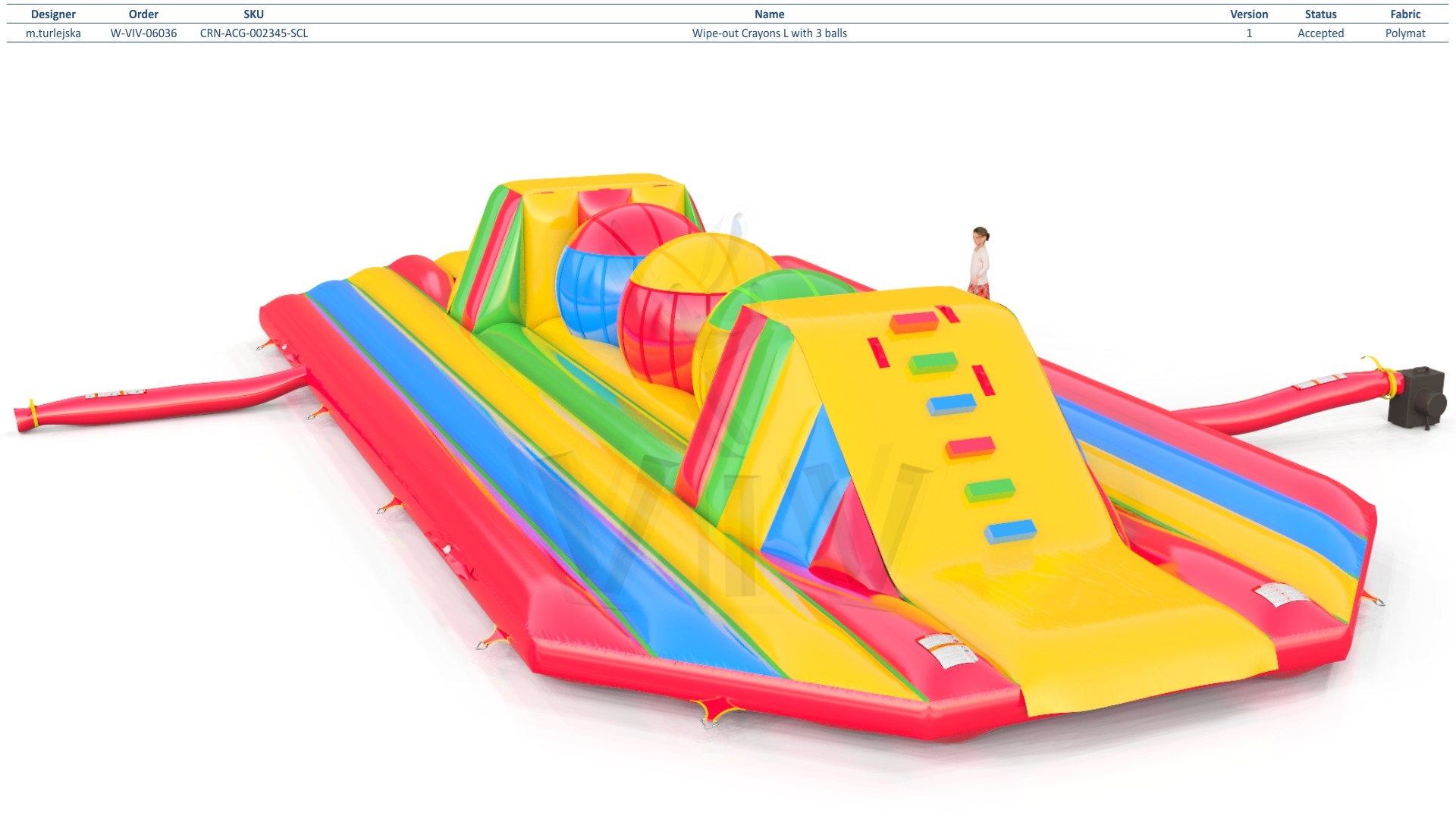 Wipe Out L Crayons commercial inflatable wipe-out attraction