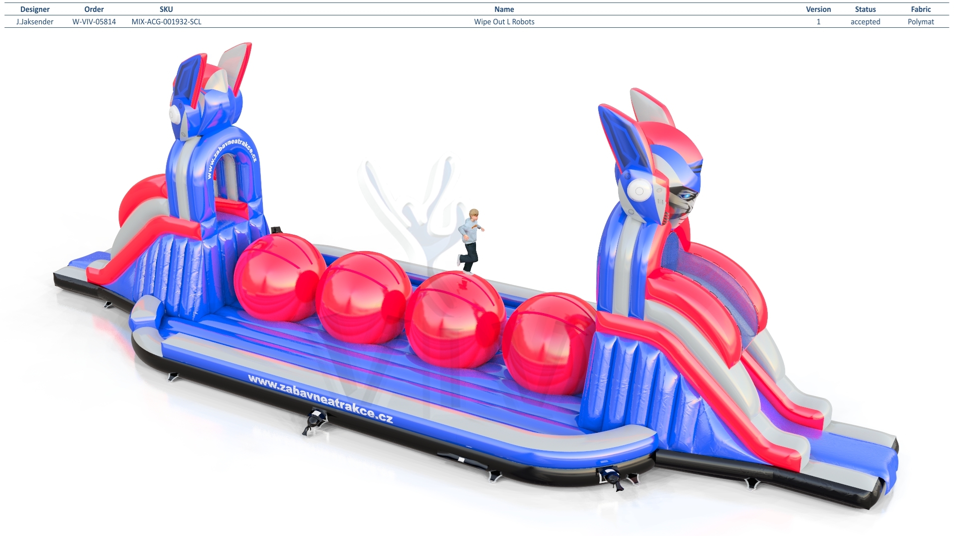 Wipe Out L Robots commercial inflatable wipe-out attraction